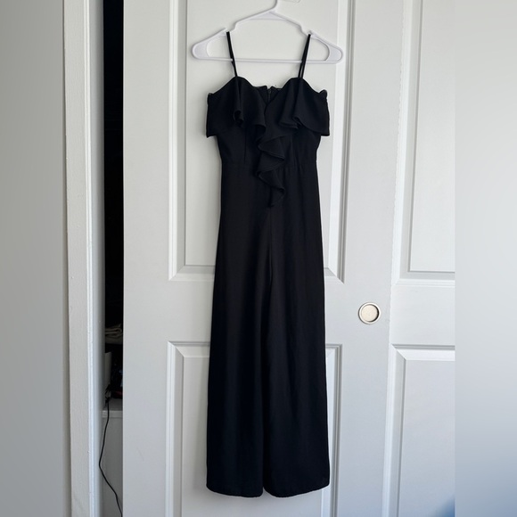Chelsea28 black strapless jumpsuit with ruffles and sweetheart neckline - Picture 4 of 8